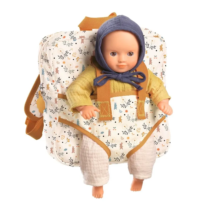 Djeco 2in1 Kids/Children Doll Backpack & Carrier Kids Imaginative Play 3y+