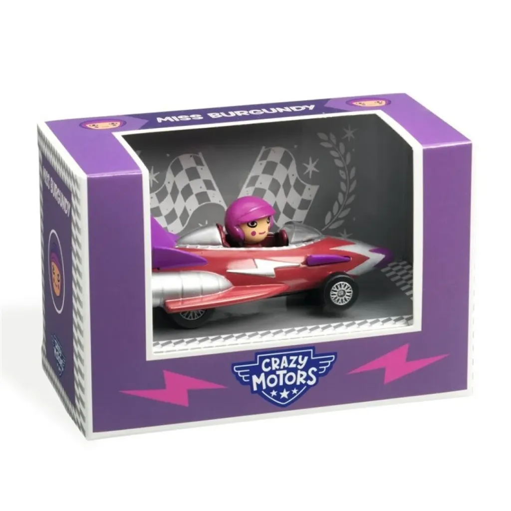 Djeco Miss Burgundy Crazy Motors 4x9cm Kids/Children Racing Car Play Toy 3y+