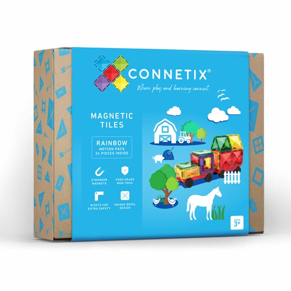 CONNETIX Magnetische Tegels Rainbow Motion Pack 24 Stuks