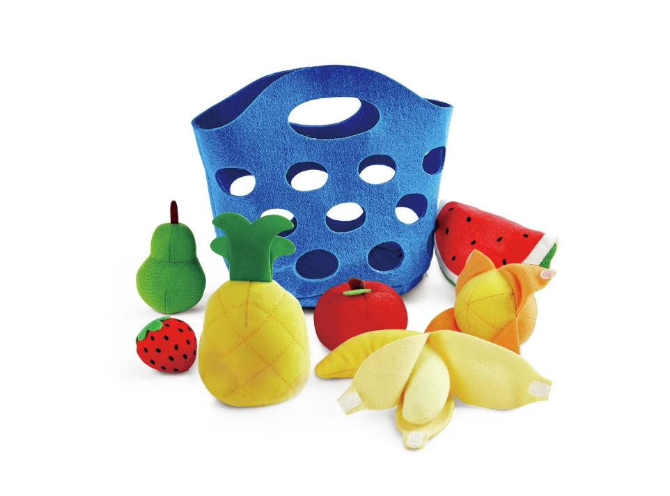 Hape juaguete suave Canasta Fruta Azul