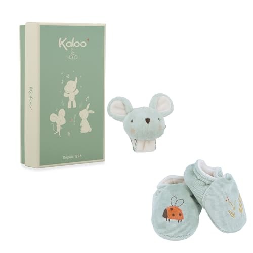 KALOO - Bracelet and Booties Set - Bracelet and Booties with Bell - Refined Gift for Birth - Promotes Development and Motor Skills - Personalised Gift