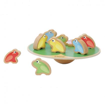 Green & Yellow Balancing Frog & Water Lily Block Building Set