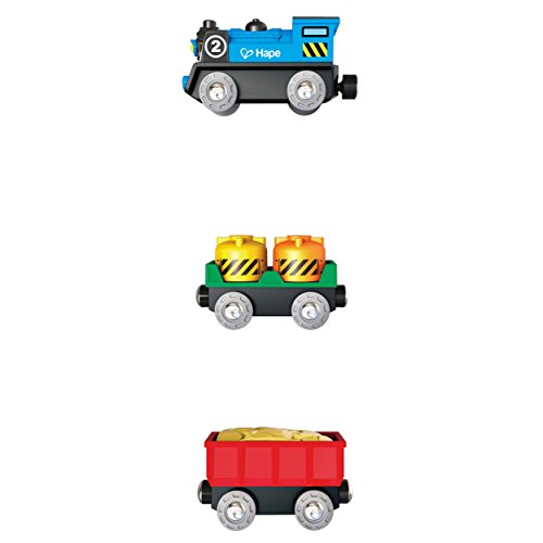 Hape: Steam-Era Passenger Train - Green & Red - 3pc Wooden Locomotive Toy  Engine W/ 2 Passenger Carriages  Push & Pull  Magnetic Linking  Kids Age 3+