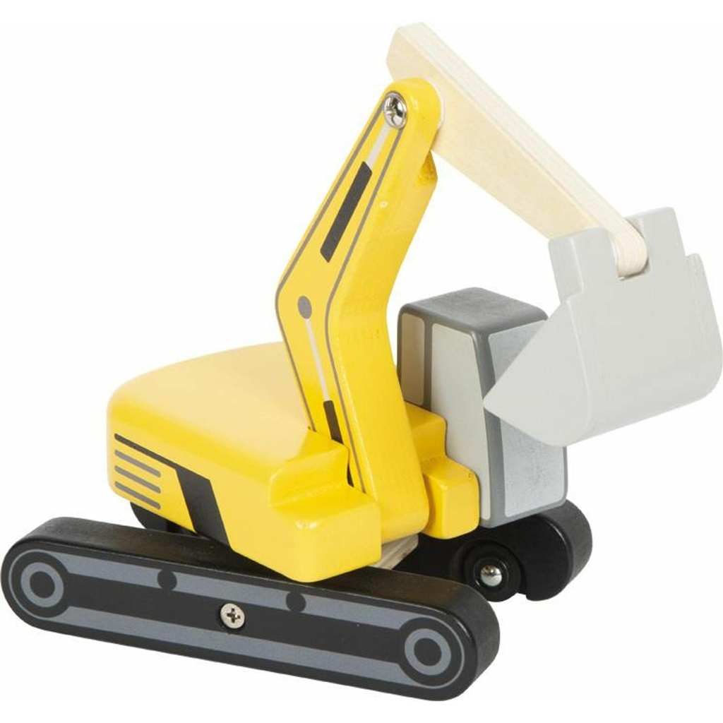 Small Foot Schop Graafmachine Met Cabine Van Hout Speelvoertuig Met 360° Draaibare Arm En Realistisch Kettinguiterlijk Vanaf 2 Jaar 12637