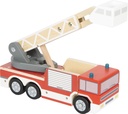Small Foot Brandweerauto Met Draaibare Ladder Van Hout Speelvoertuig Met 360° Draaibare Ladder En Mand Speelgoed Voor Reddingsoperaties Vanaf 2 Jaa