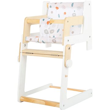 Small Foot 11814 Doll Little Button a Multifunctional Combo Highchair for Ages 3+ Years Toys White Doll's High Chair