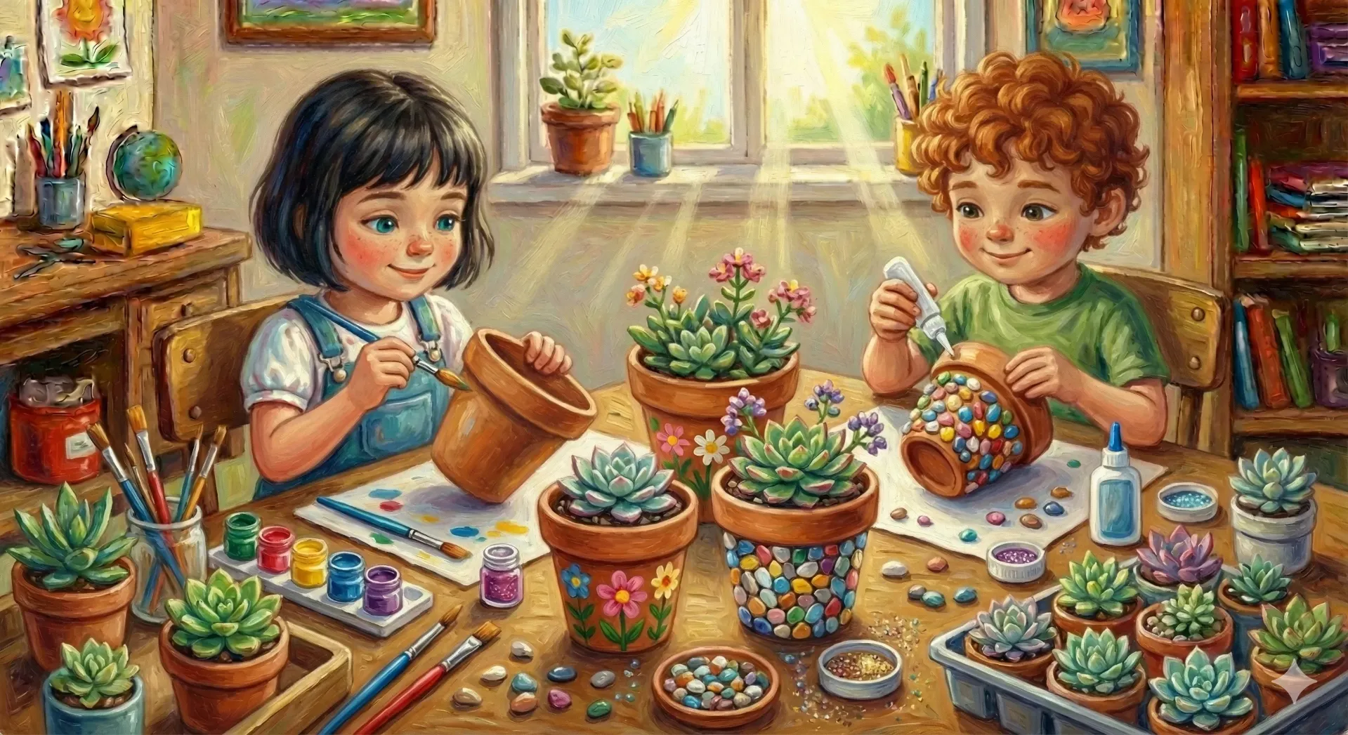 Pintamos macetas y plantamos