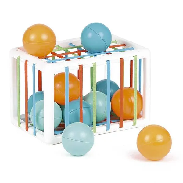 Ludi - Hand Cube  Built-in Kit for Babies  1 Cube and 12 Small Balls  from 10 Months