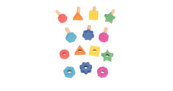 (7) Rainbow Wooden Nuts & Bolts