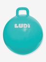 LUDI XXL Blue Hopper Ball Adapted Handle - Large Inflatable Jumping Ball - Thick and Elastic Plastic - Indoor and Outdoor Toy - to Become a Bouncing A