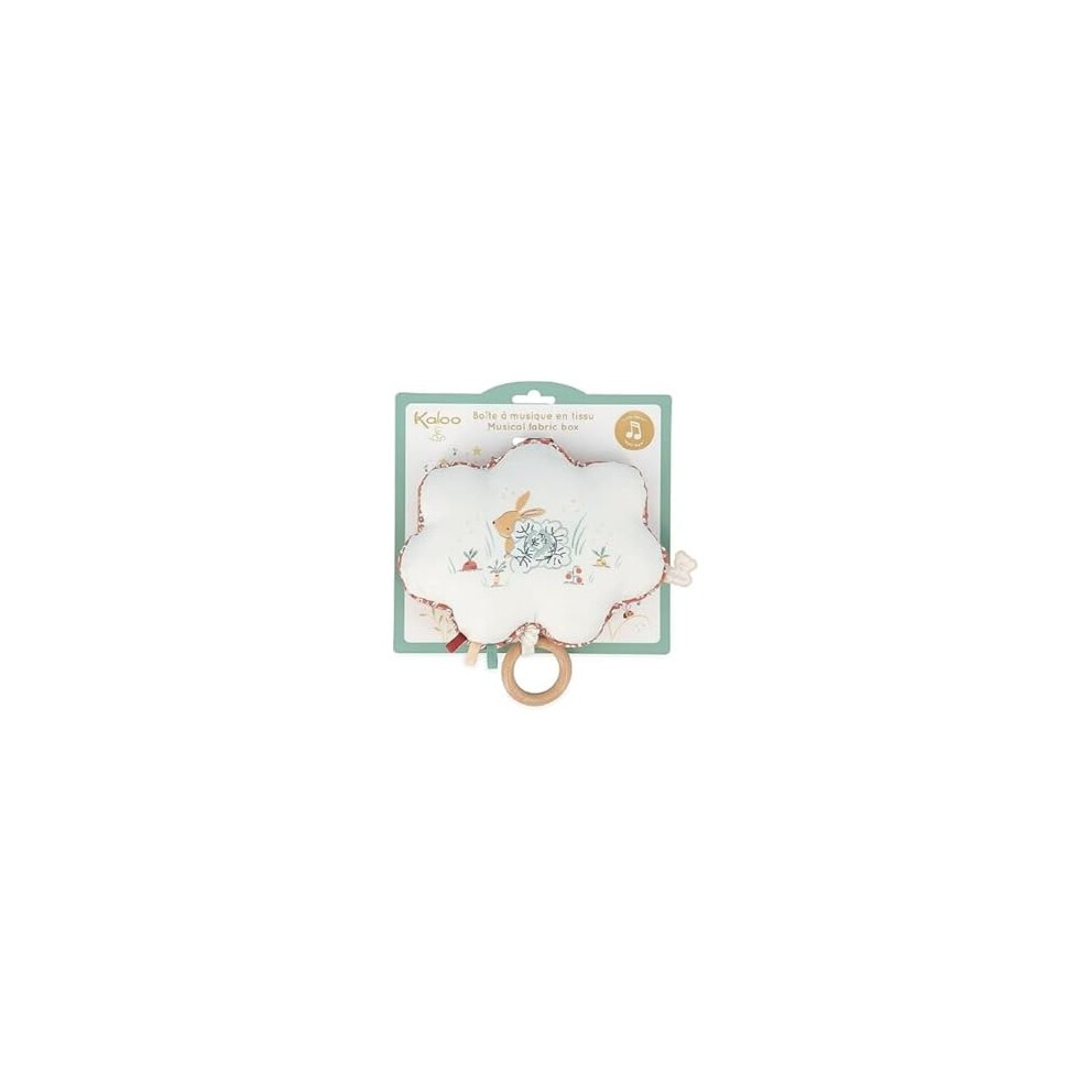 - Petites Chansons - Fabric and Wood Music Box - 15 Cm Musical Pillow - âMy Little Bunnyâ Nursery Rhyme (French) - Early-Learning Cushion for
