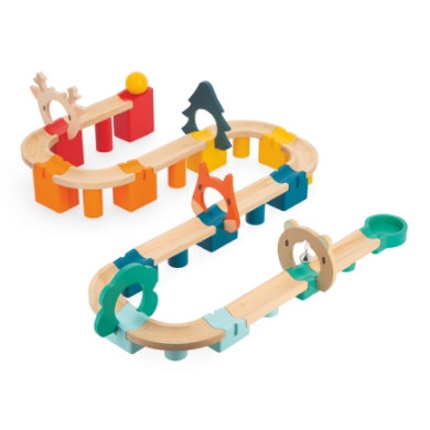- My First Wooden Circuit - 44 Solid Wood Pieces - Construction & Early-Learning Game - Fine Motor Skills - FSC-Certified - Water-Based Paints - 2