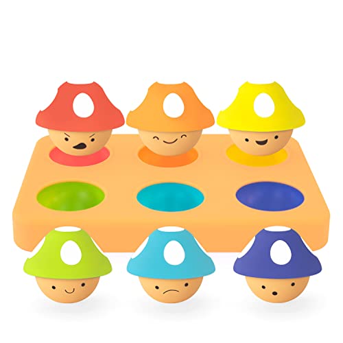 Sassy Mischievous Matching Mushrooms  Sorting Board  Social Emotional Learning Toy  STEM  12+ Months