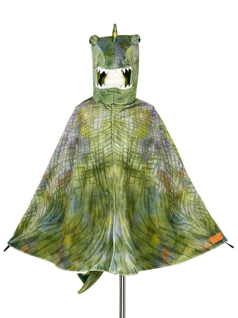 T Rex Green Dragon Costume Cape for Kids - Carnival & Festive Use - Sz 4–7 Yrs