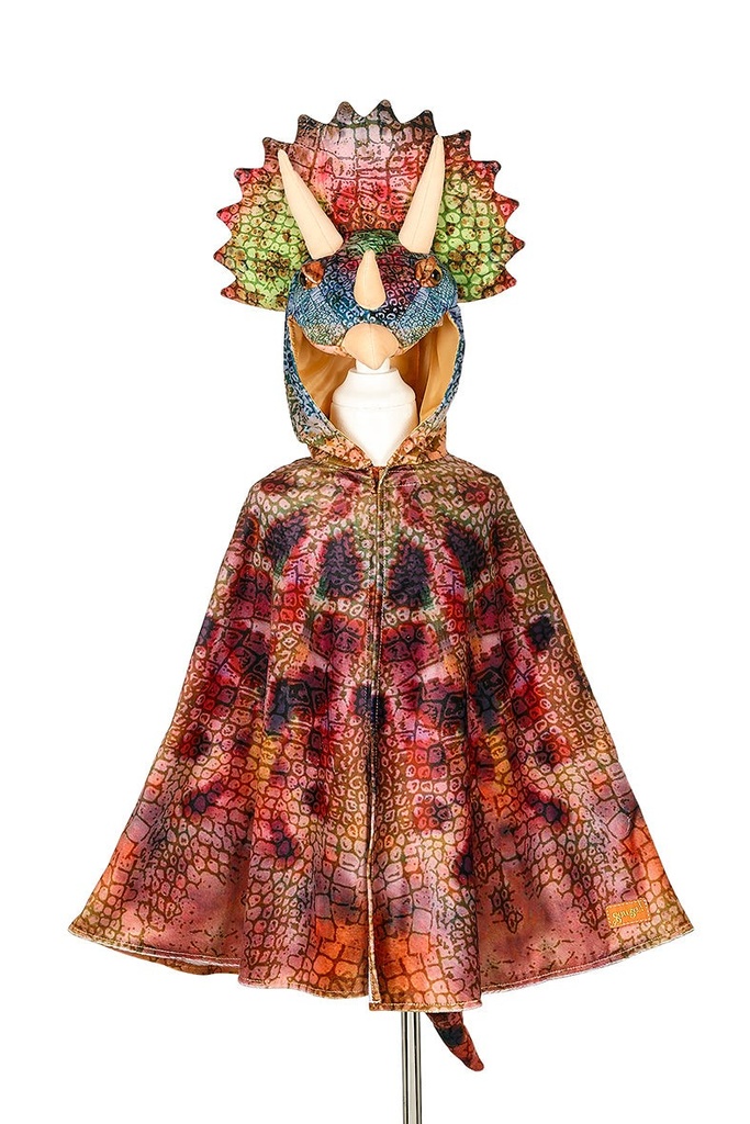 Triceratops Dragon Costume Cape for Kids - Carnival & Festive Use - Sz 4–7 Yrs