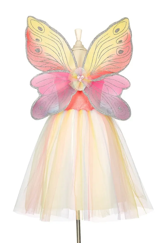 Valerie Fairy Costume – Dress and Wings Set (multicolor) - Role-Play for Children (2 Sizes) - 3-4 Years