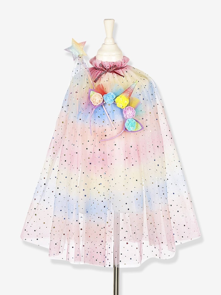 Unicorn Costume Cape Set W/ Headband & Wand - Role-Play for Children(2 Sizes) - 3-4 Years
