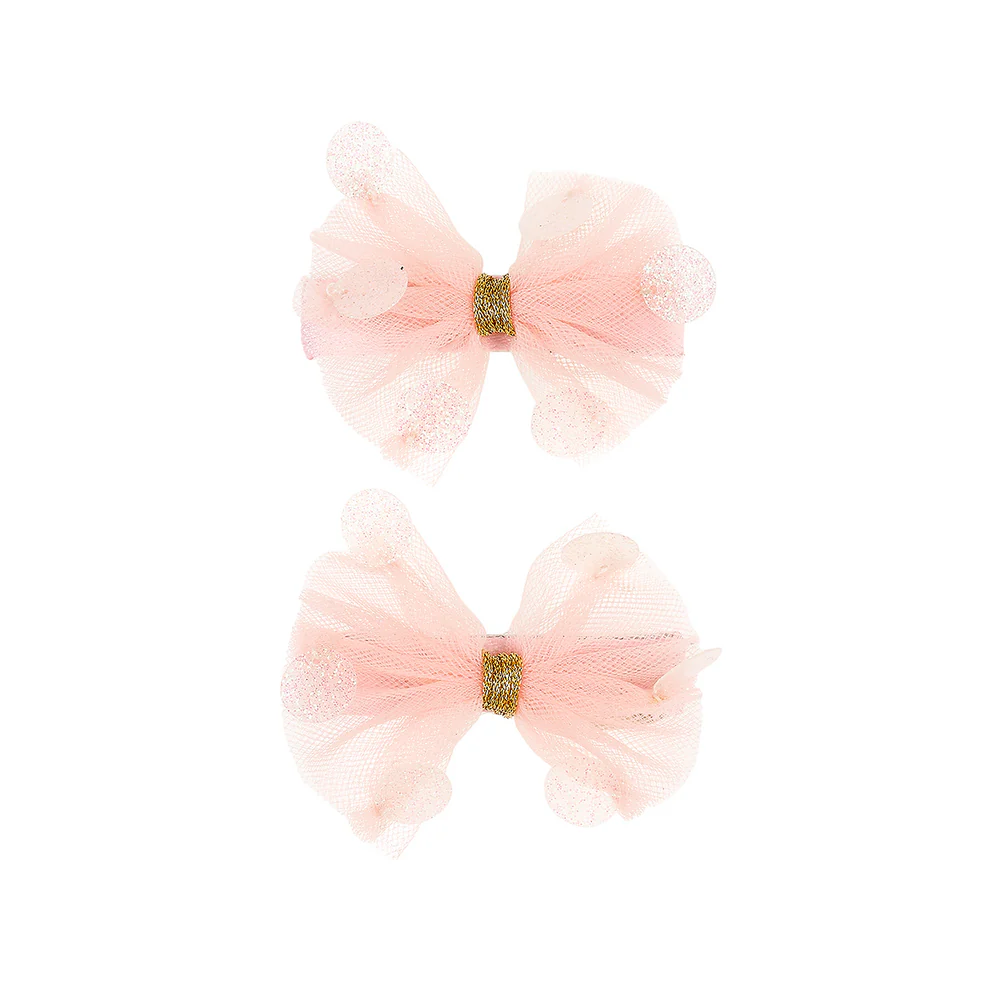 Pinzas moño rosa