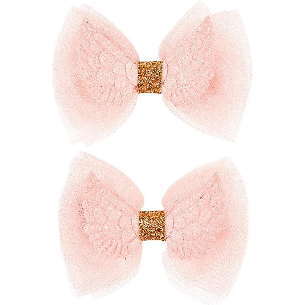 Souza, Mollette + Clip per Capelli, Fermagli per Capelli Ali Fae, Rosa (MQ6) (2pz.)